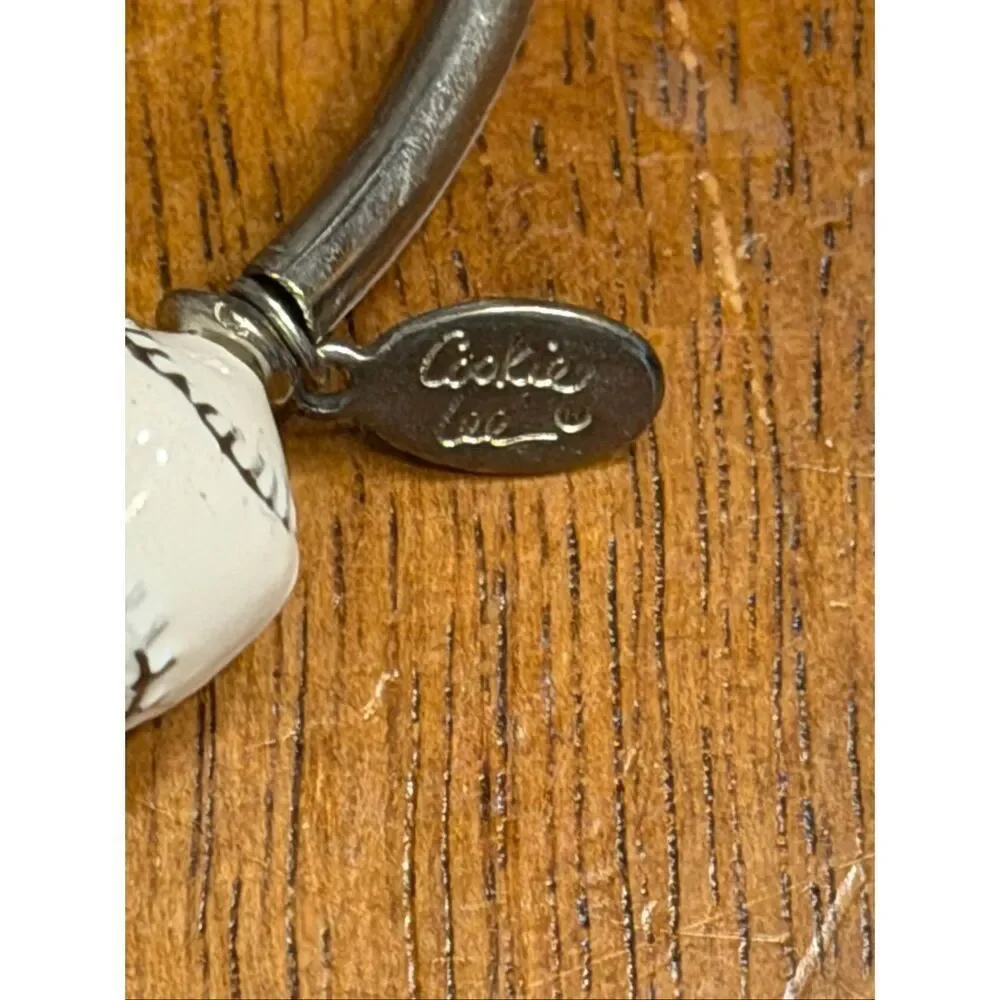 Cookie Lee Silver Tone Baseball Bracelet (7446)